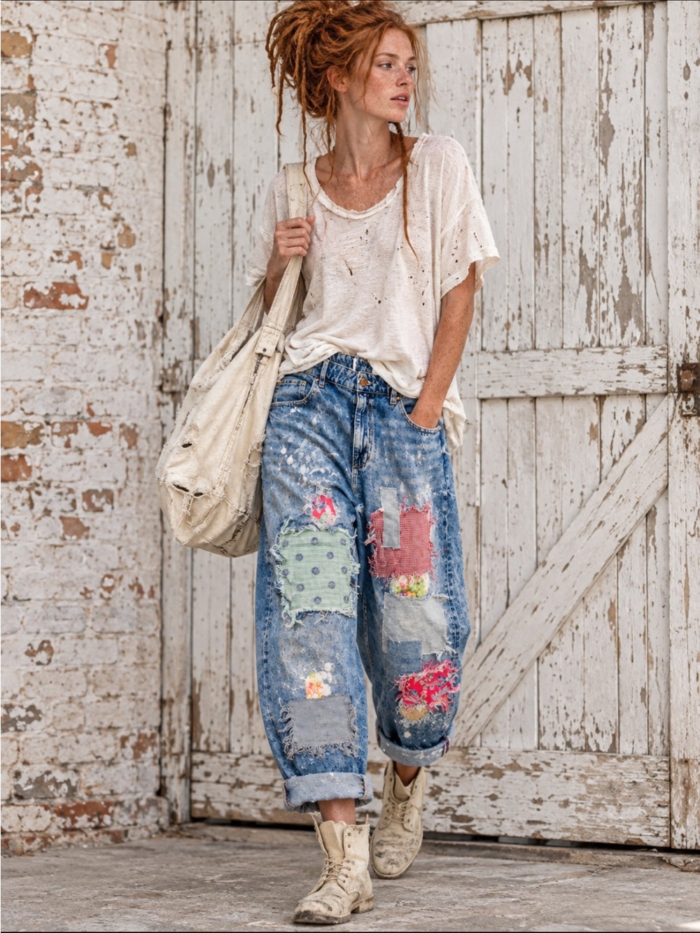 CRAM BAGGY high waist jeans